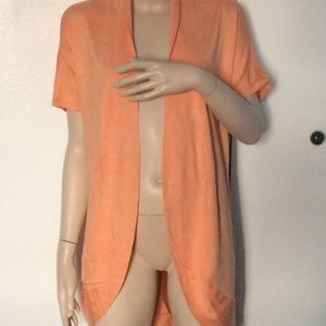 Peach light short sleeve sweater H bu Halston